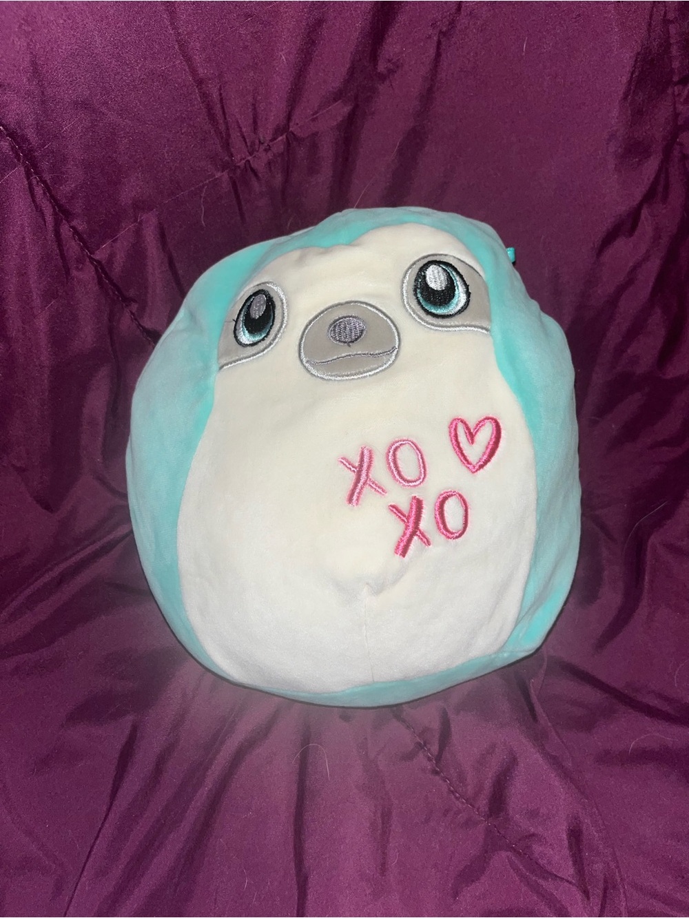 Squishmallows Plush Soft Toy - Aqua the valentine sloth 8 inch